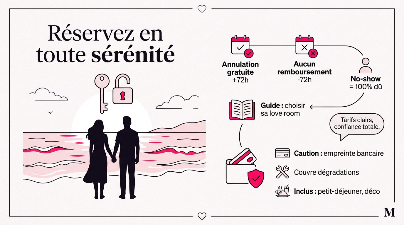 Infographie des conseils pour réserver une love room avec jacuzzi à Marseille