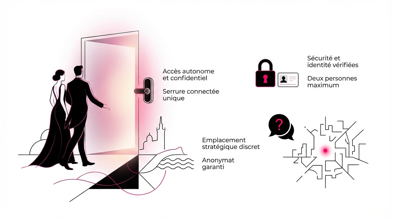 Entrée discrète et élégante d'une love room au centre-ville de Marseille