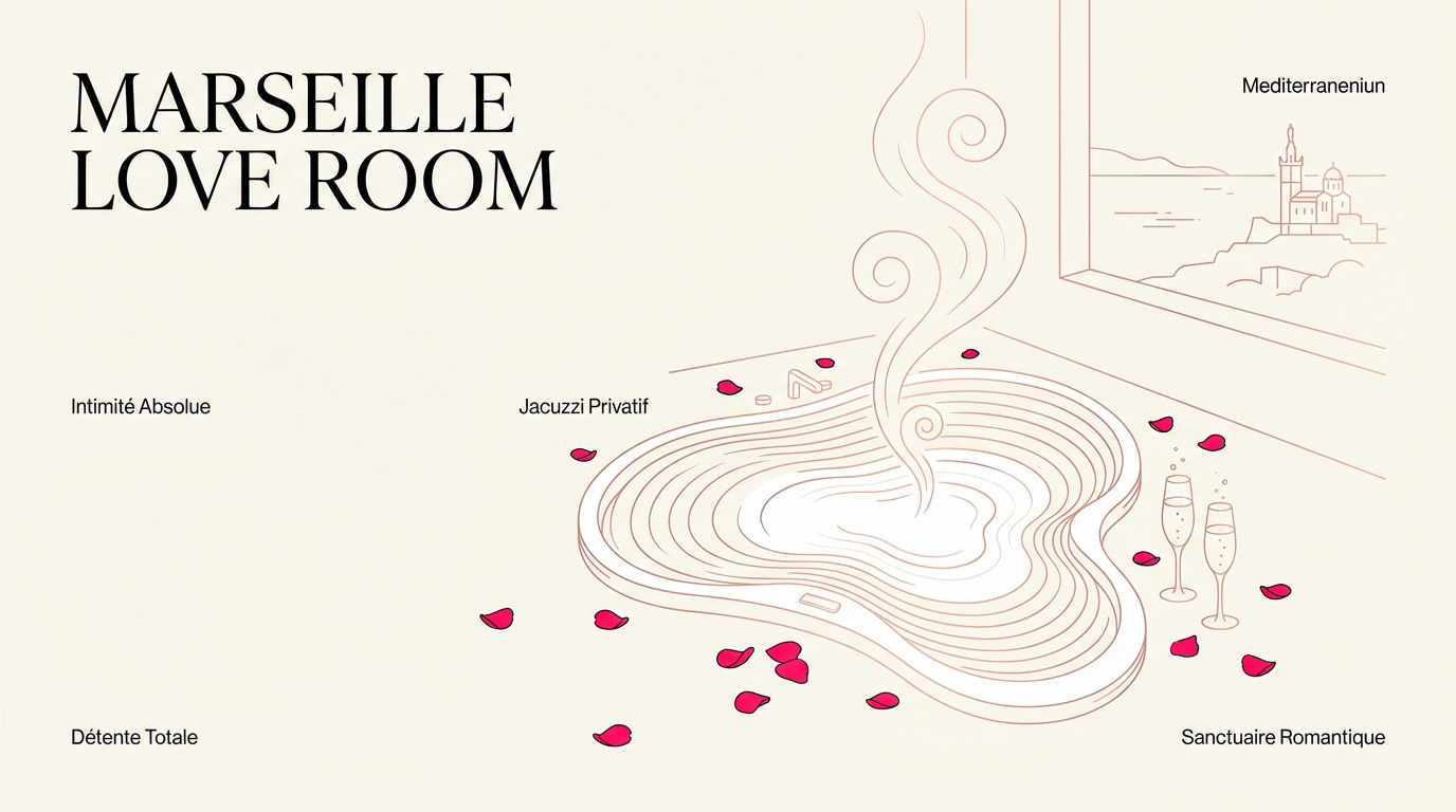 Ambiance romantique avec jacuzzi privatif dans une love room à Marseille