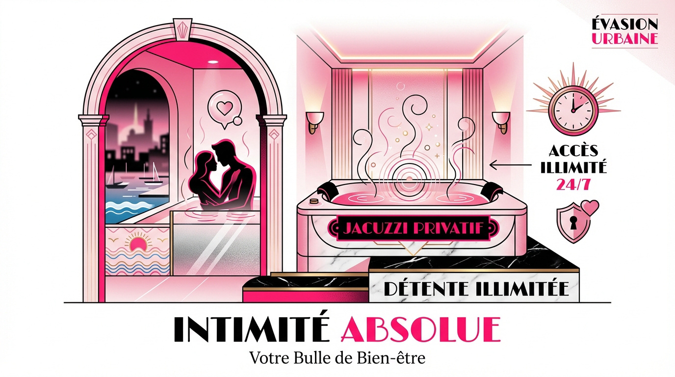 Suite romantique avec jacuzzi privatif au centre-ville de Marseille